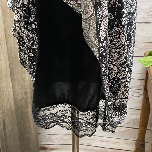 Speechless Strapless Sleeveless Lace Fully Lined Bodice Dress Black White Small - Picture 8 of 9